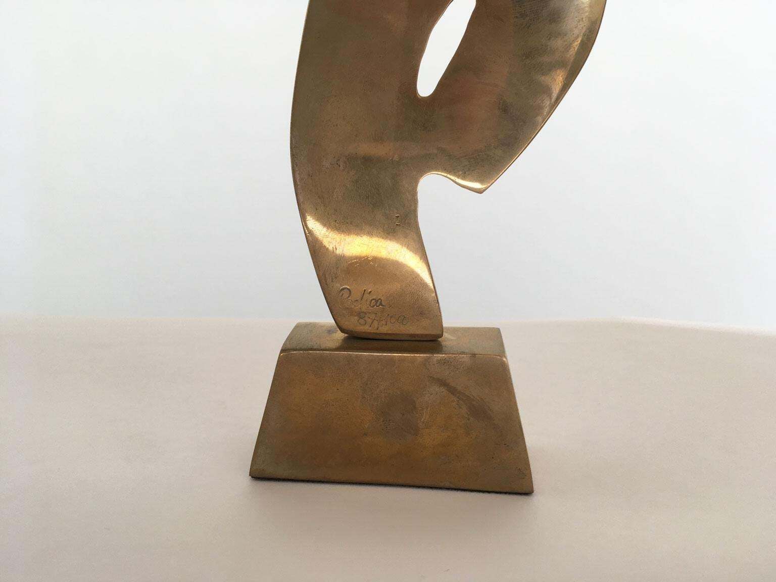 1980 Italy Post Modern Rodica Tanasescu Bronze Abstract Sculpture Title Incontro photo buy