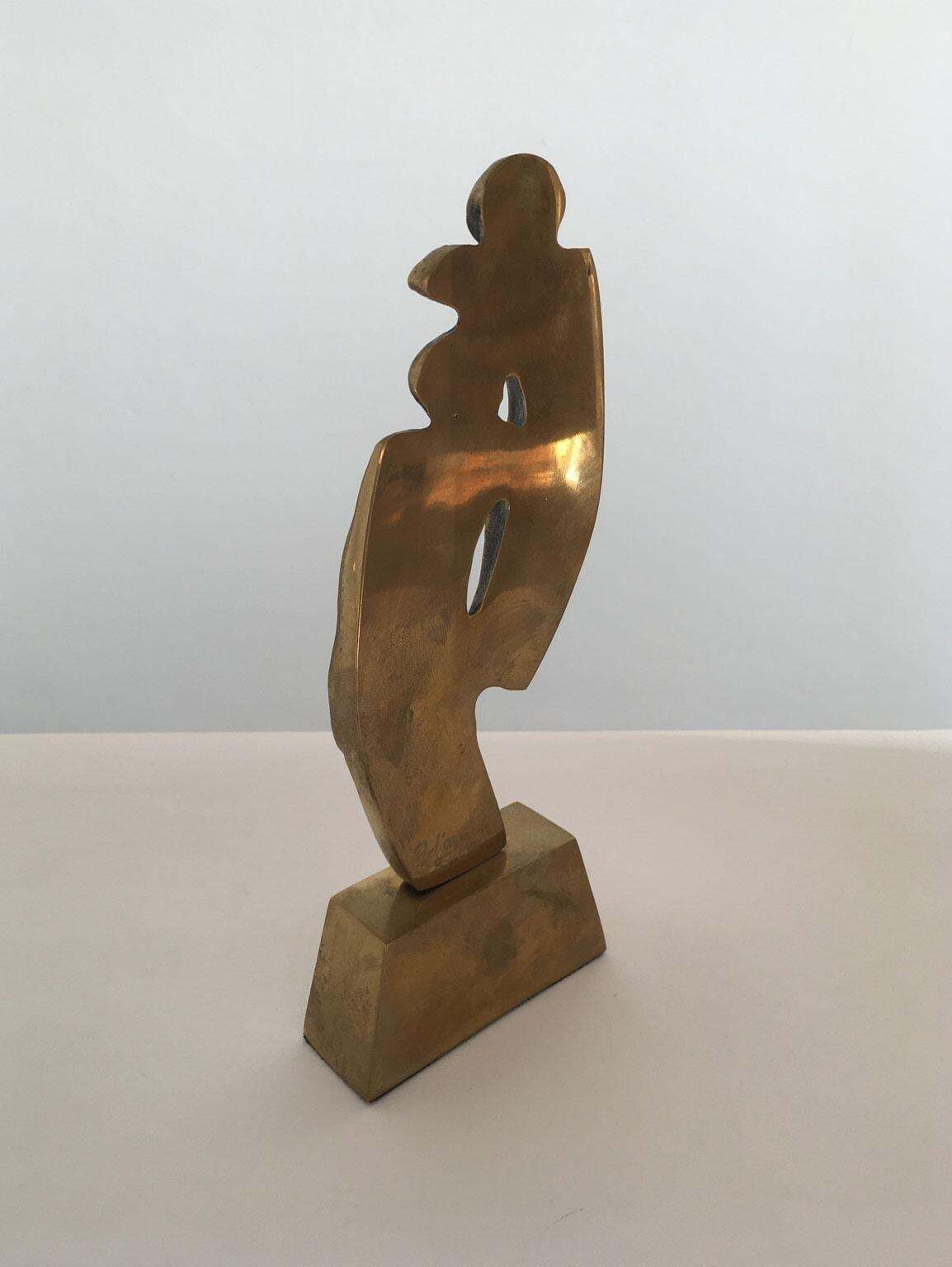 1980 Italy Post Modern Rodica Tanasescu Bronze Abstract Sculpture Title Incontro photo vintage