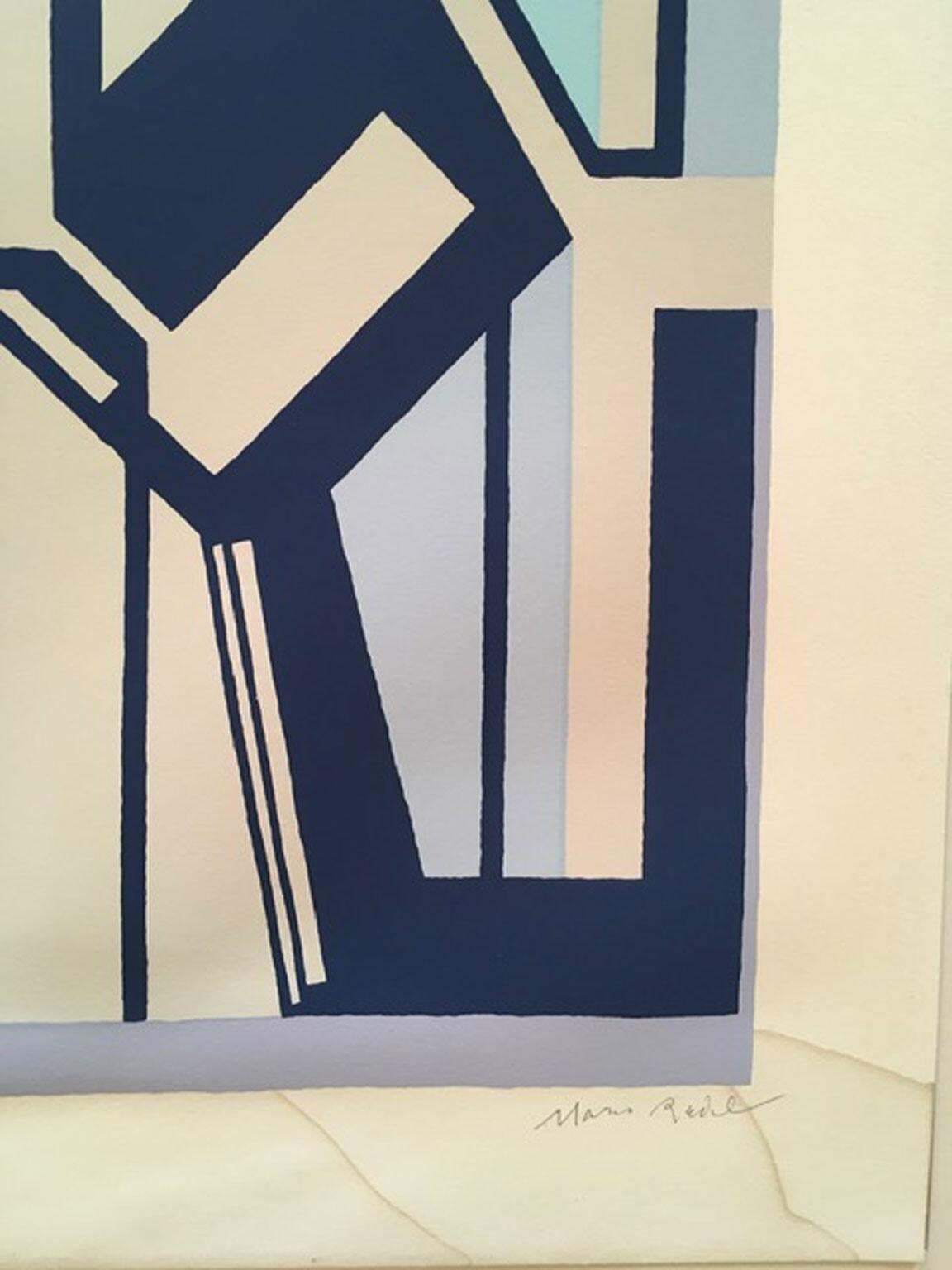 1960 Italy Mid Century Mario Radice Abstract Print On Paper photo for sale