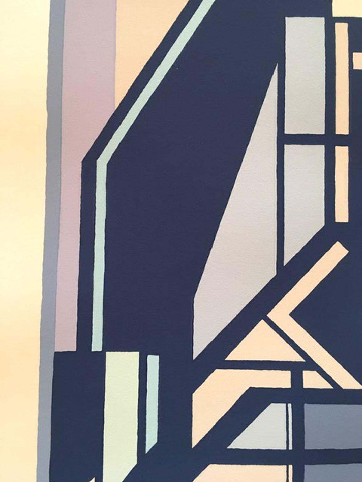 1960 Italy Mid Century Mario Radice Abstract Print On Paper photo vinterior