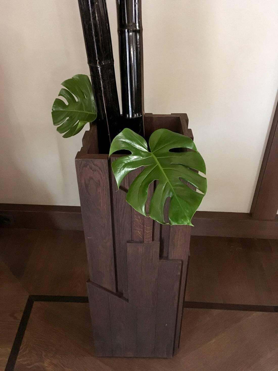 photo for sale Italy Hand Carved Oak Wood Column In Post Modern Style