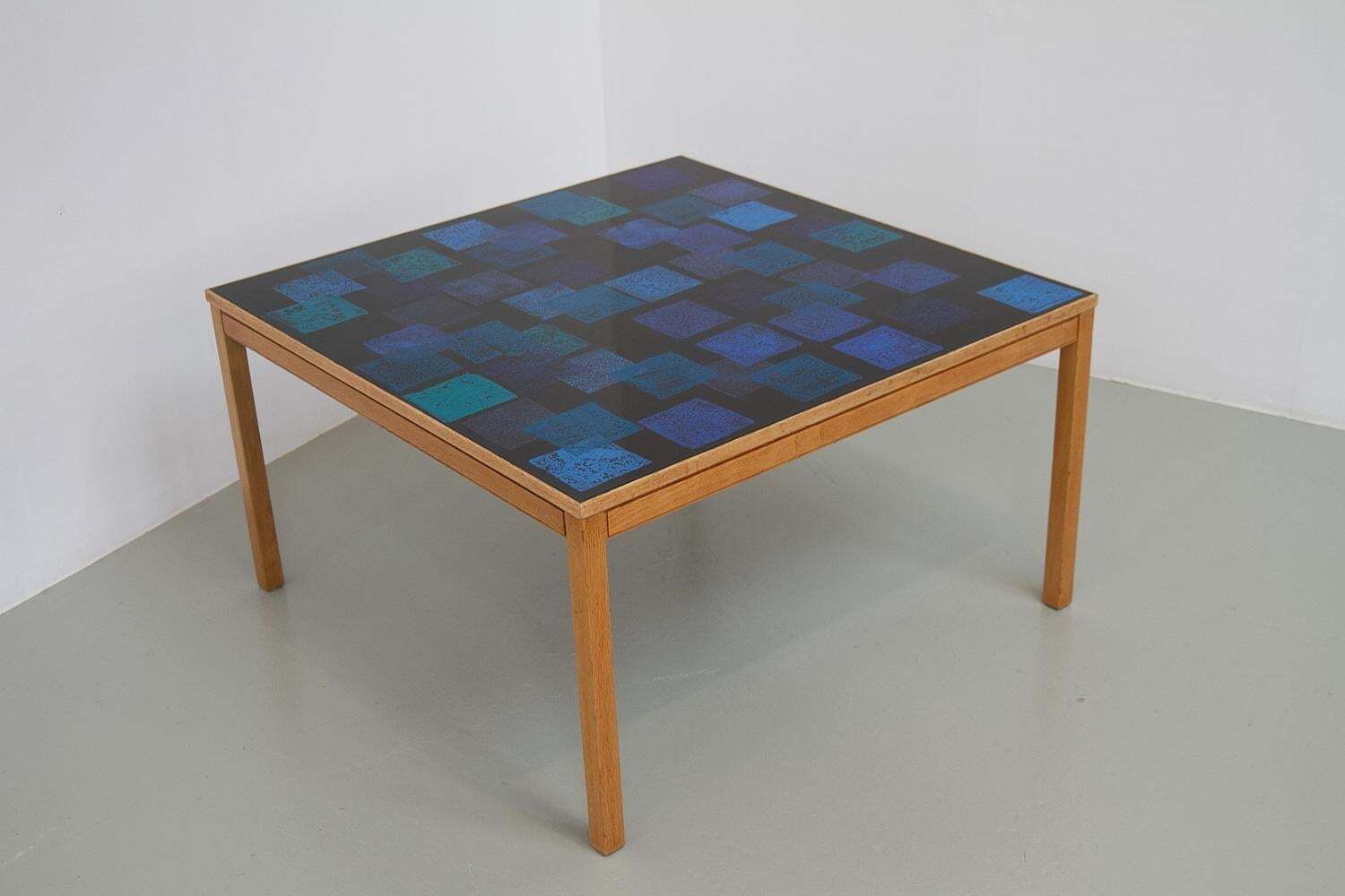 Mid Century Enameled Oak Coffee Table By Törneman For Nk Sweden, 1960s. photo for sale