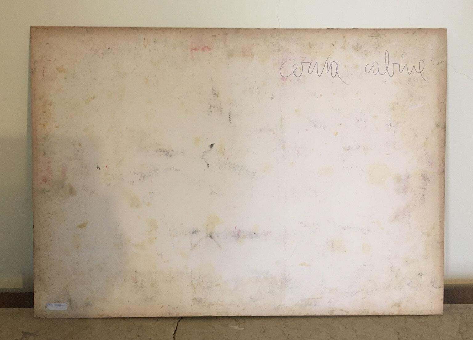 photo vintage 1962 Italy Abstract Painting And Paper Collage By Ermete Lancini