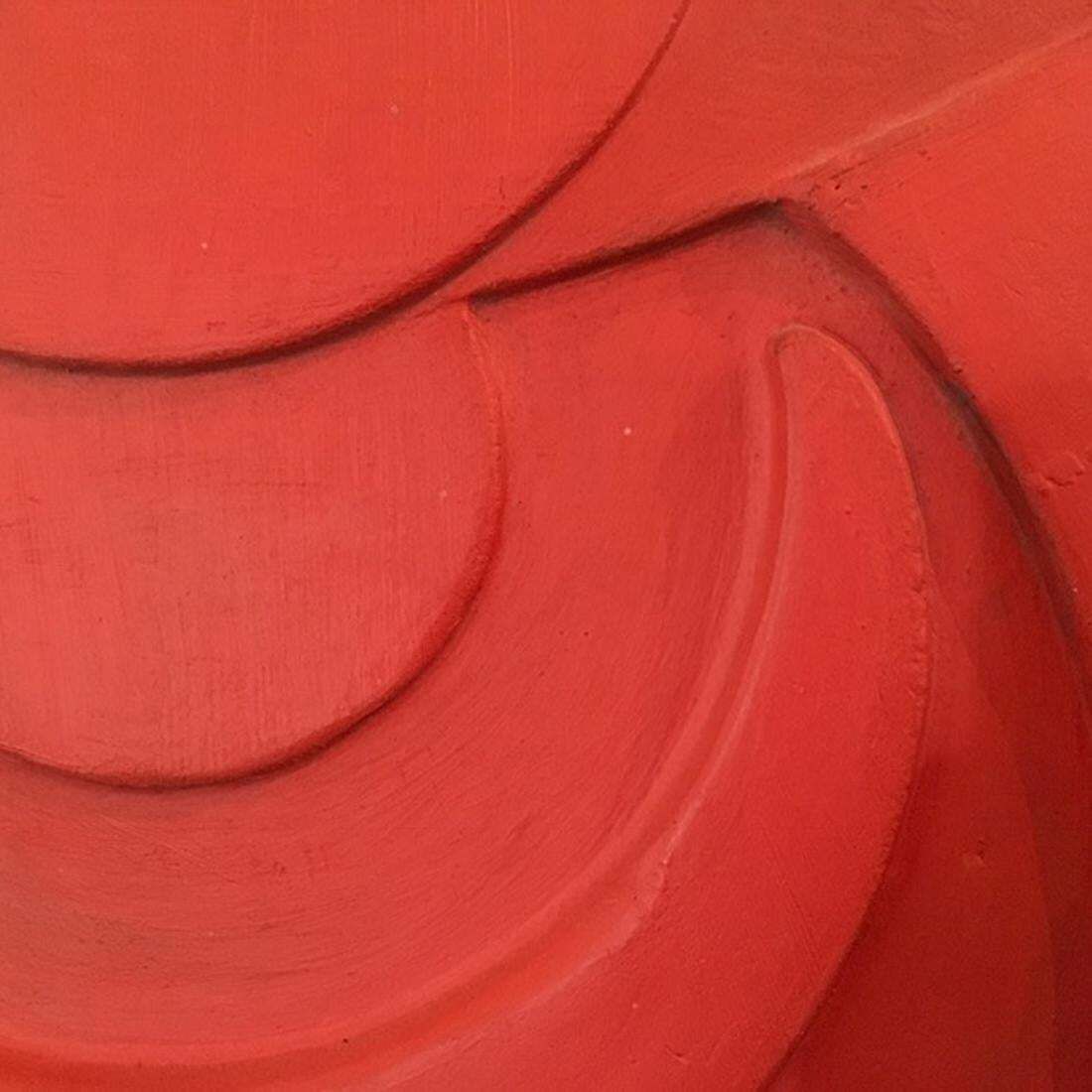 Italy Mid Century Modern Orange Terracotta Abstract Sculpture F Sartori Bowl photo Art