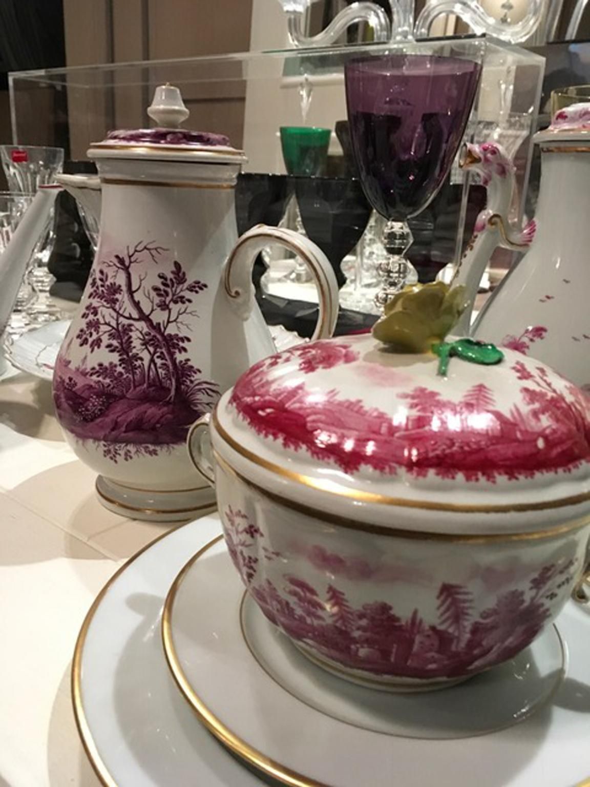 Home Decor Italy Richard Ginori Mid 18th Century Pink Porcelain Covered Cup With Landscapes photo