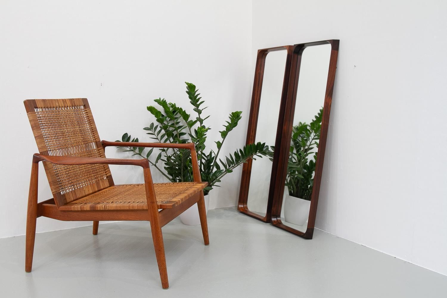 photo vinterior Danish Modern Rosewood Mirrors By Niels Clausen For Nc Møbler, 1960s. Set Of 2.