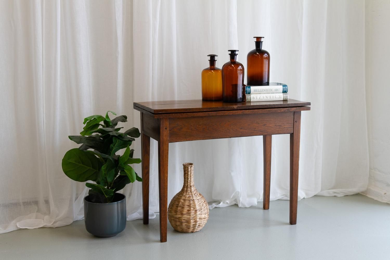 photo vinterior Large Antique Danish Pharmacy Glass Bottles, 1900s. Set Of 3.