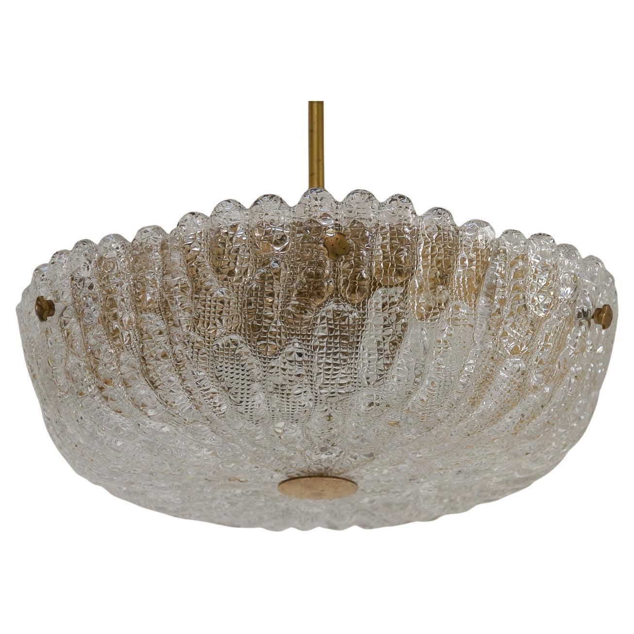 Scandinavian Orrefors Embassy Crystal Chandelier By Carl Fagerlund, 1960s.