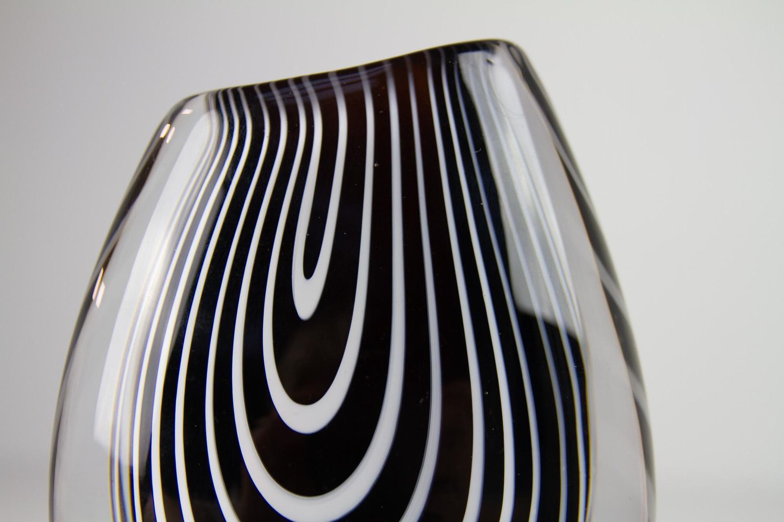 Home Decor Kosta "Zebra" Glass Vase By Vicke Lindstrand, 1950s. photo