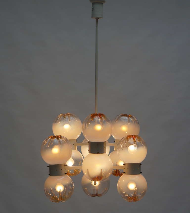 Italian Mazzega Chandelier With 12 Globes photo furniture