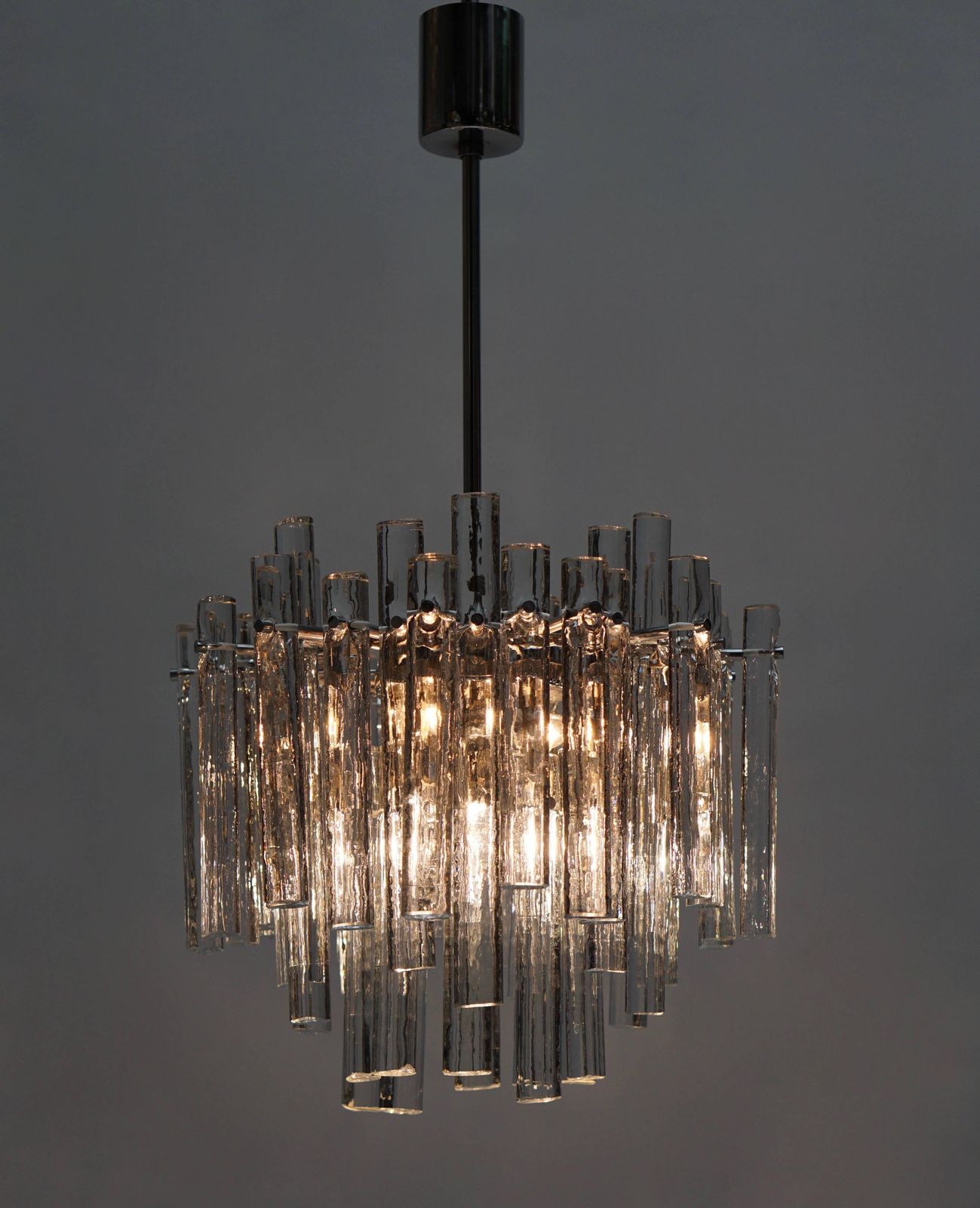 Gilt Metal Crystal Glass Chandelier By Kinkeldey photo vintage
