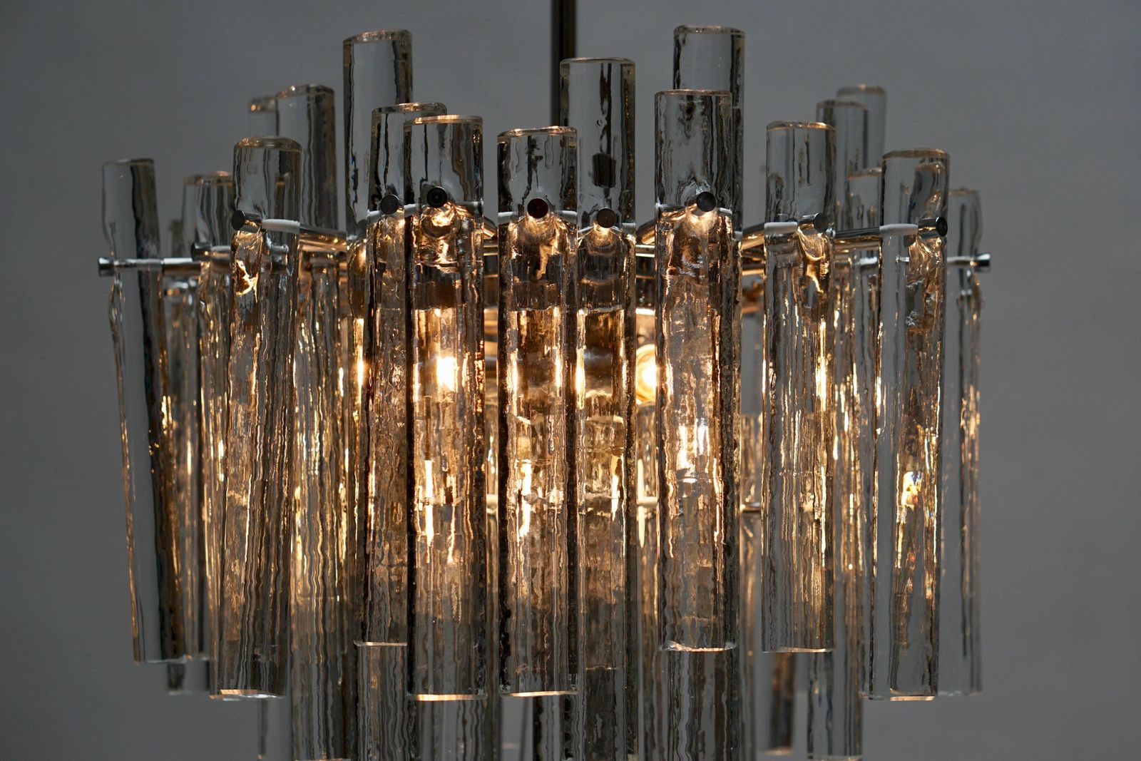 photo furniture Gilt Metal Crystal Glass Chandelier By Kinkeldey