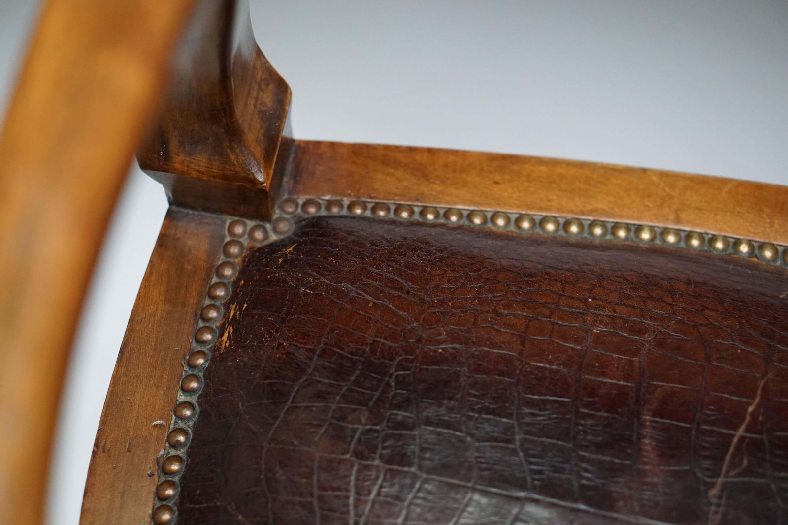 photo for sale 19th Century Burl Walnut Partner's Desk With Armchair