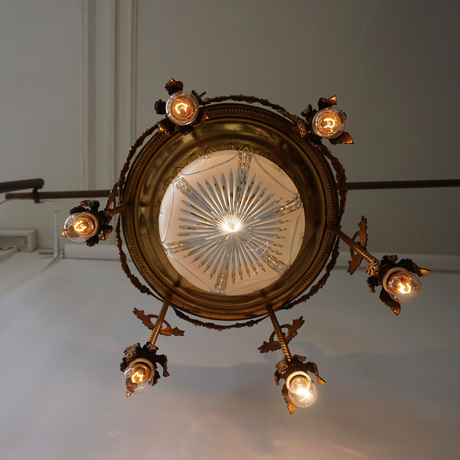 19th Century French Gilt Bronze And Crystal Aesthetic Seven Light Chandelier photo buy