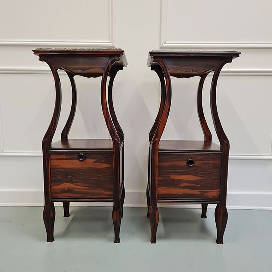 Art Nouveau Coromandel Bedside Tables Free Delivery England/Wales photo Furniture
