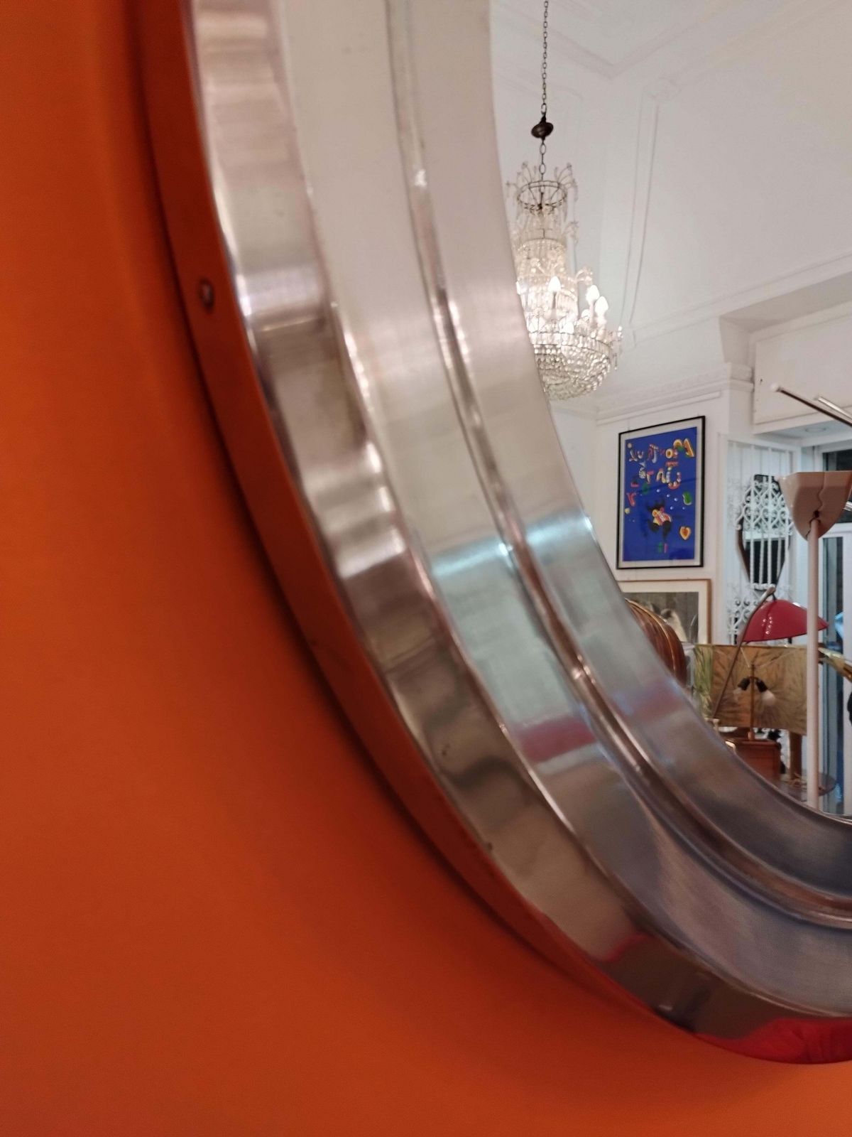 Sergio Mazza Round Wall Mirror, Italy, 1960s photo for sale