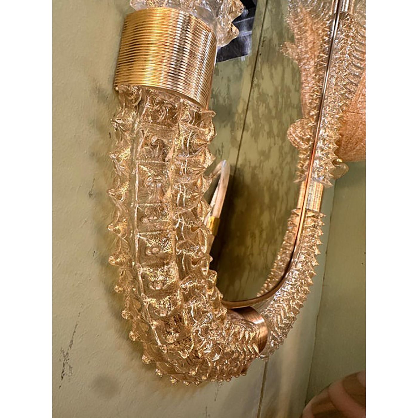 "Rostrato" Murano Style Glass Wall Mirror In Barovier Style photo furniture