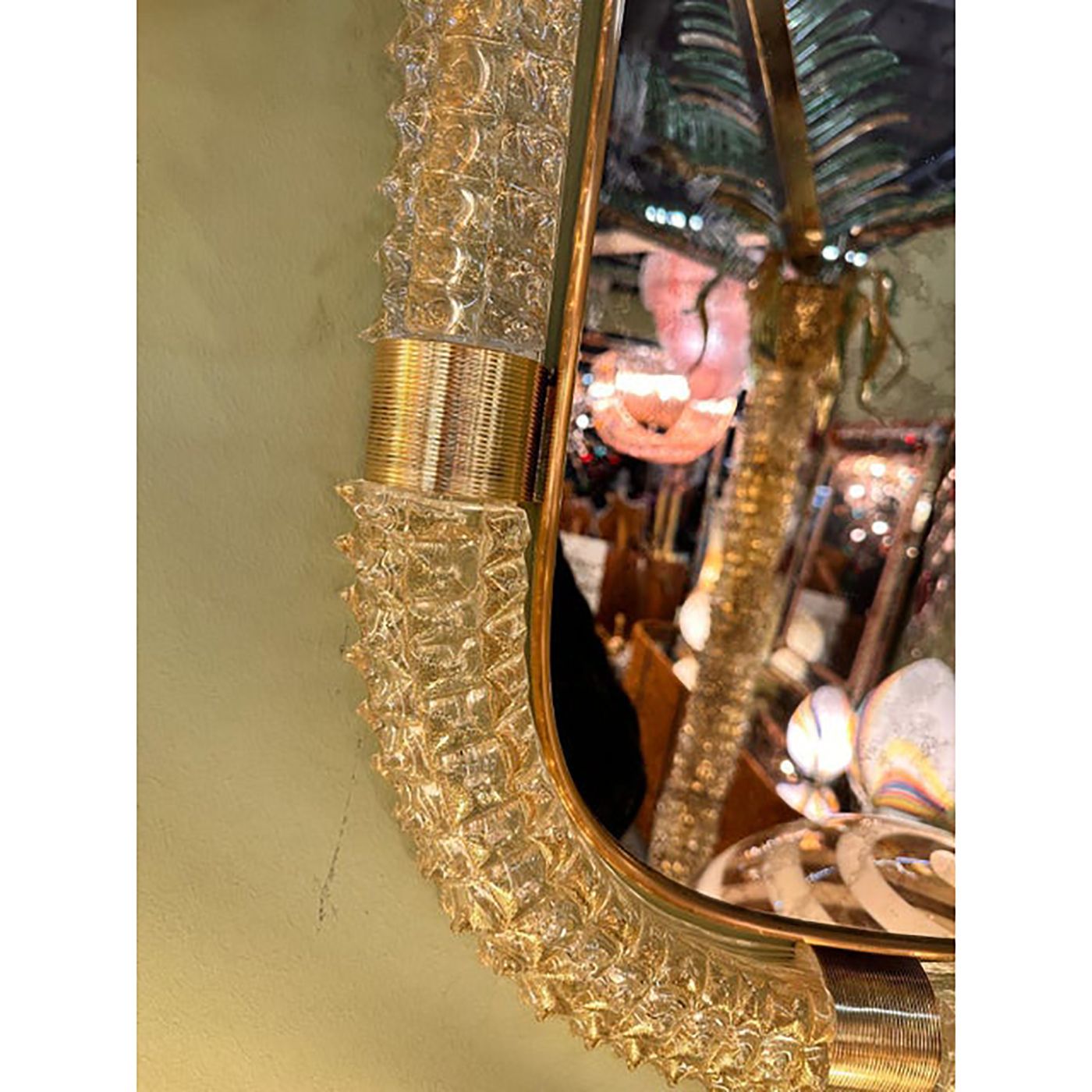 "Rostrato" Murano Style Glass Wall Mirror In Barovier Style photo for sale