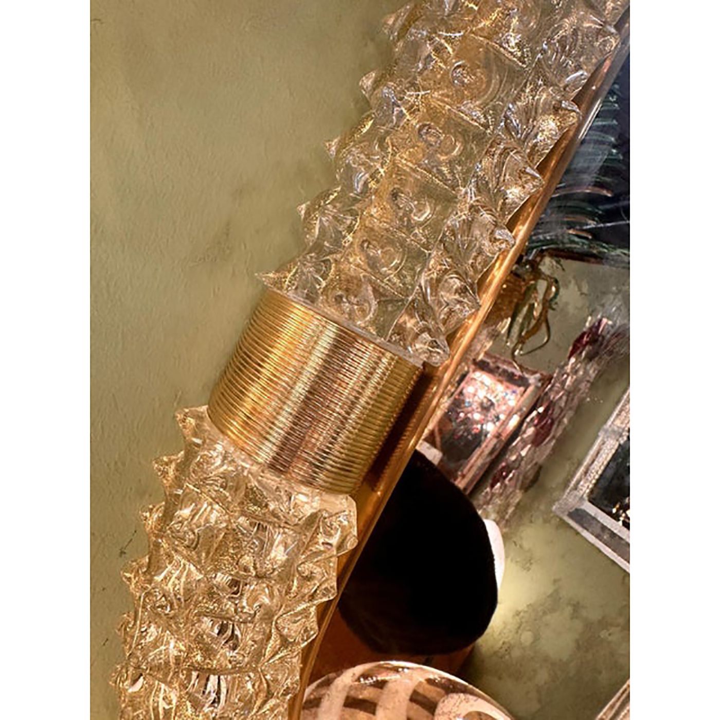 "Rostrato" Murano Style Glass Wall Mirror In Barovier Style photo 16800.0