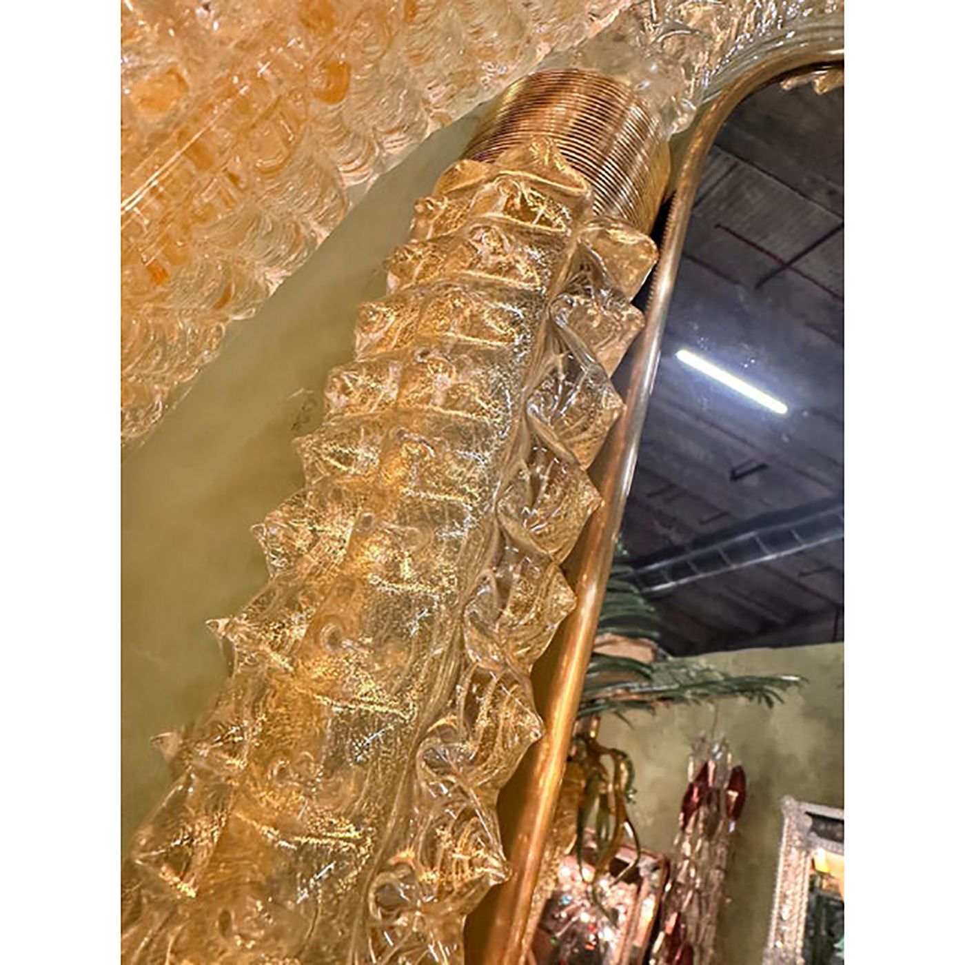 "Rostrato" Murano Style Glass Wall Mirror In Barovier Style photo vinterior