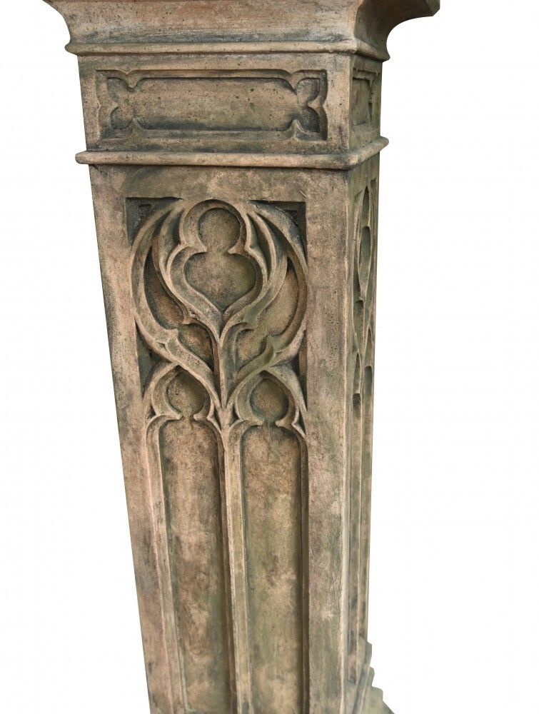 English Gothic Pedestal Column Garden Stone Table photo buy
