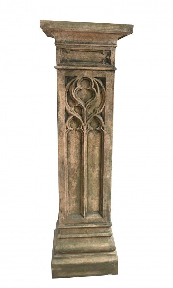 photo furniture English Gothic Pedestal Column Garden Stone Table
