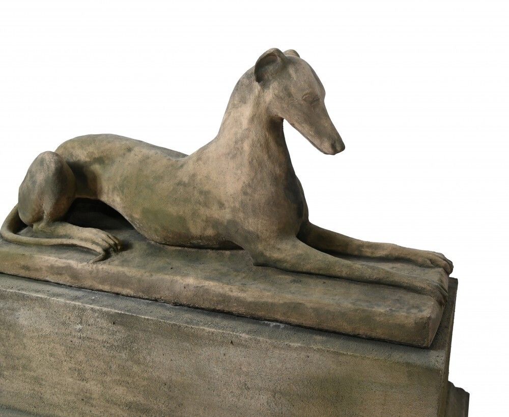 1995.0 Pair Stone Garden Dogs Austin And Seeley Greyhound Whippet photo