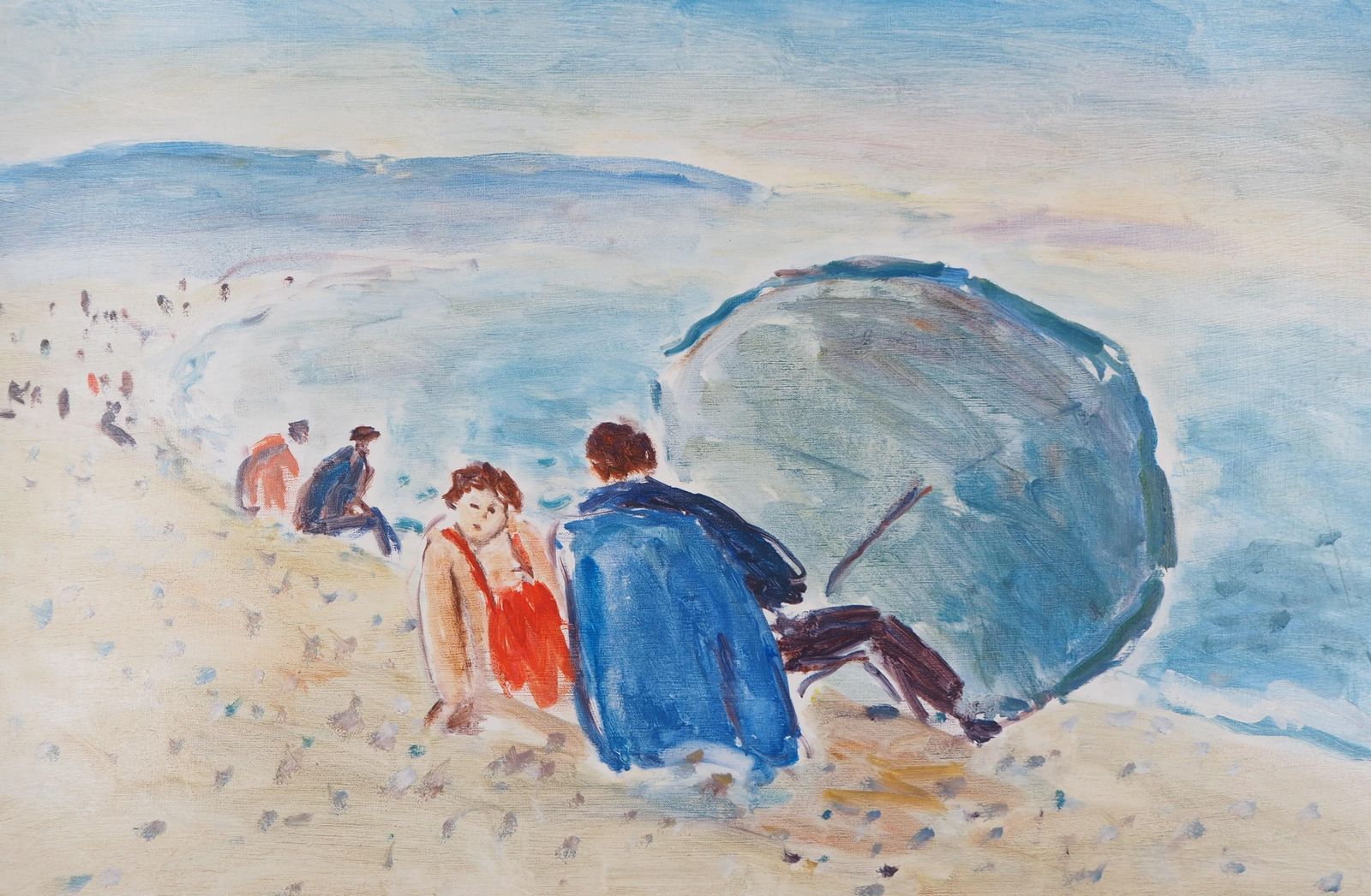 Jean Jacques Rene Normandy : Sunny Day In Dieppe   Original Oil On Canvas, Hansigned photo Art