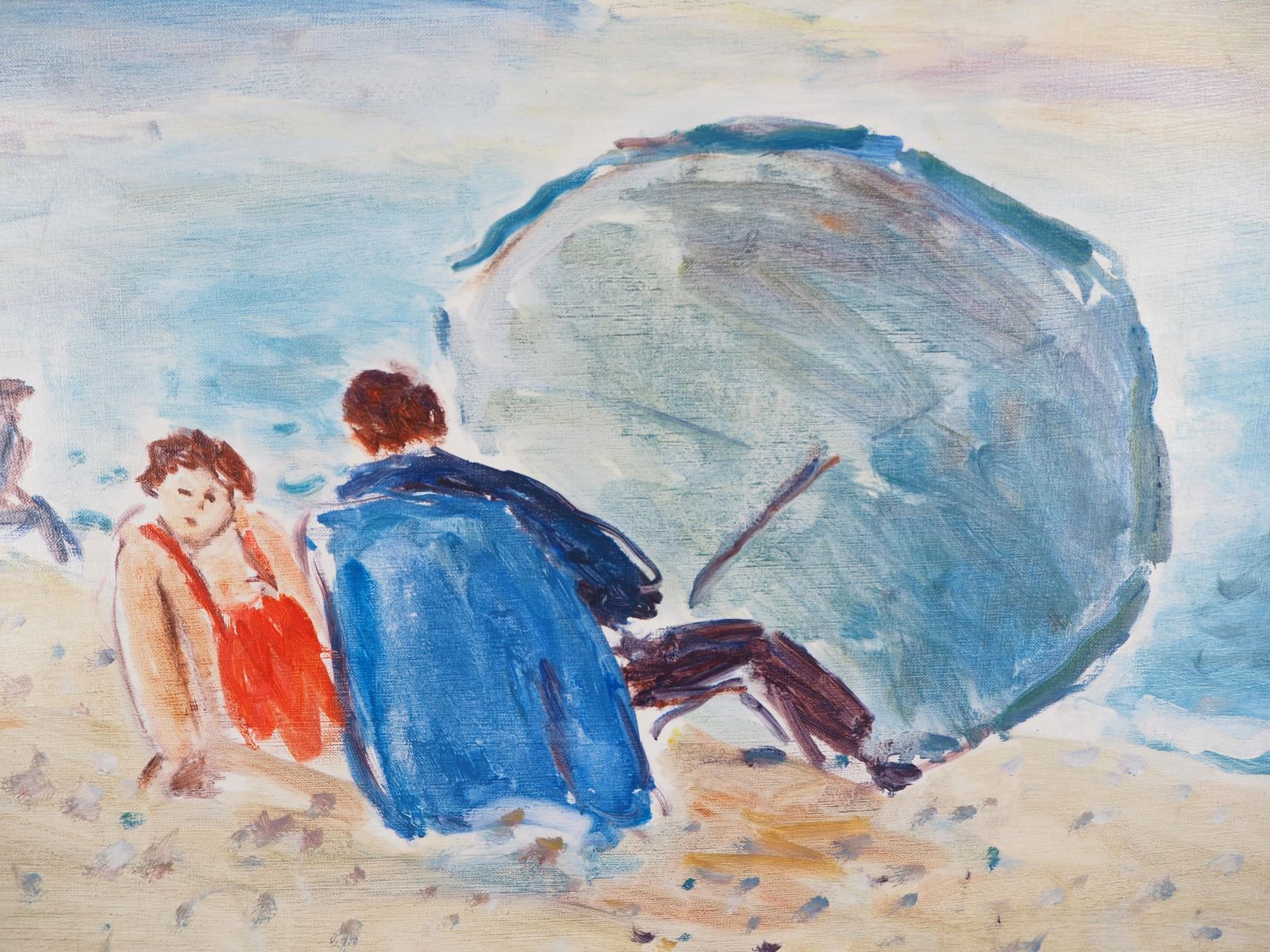 Jean Jacques Rene Normandy : Sunny Day In Dieppe   Original Oil On Canvas, Hansigned photo 1190.0
