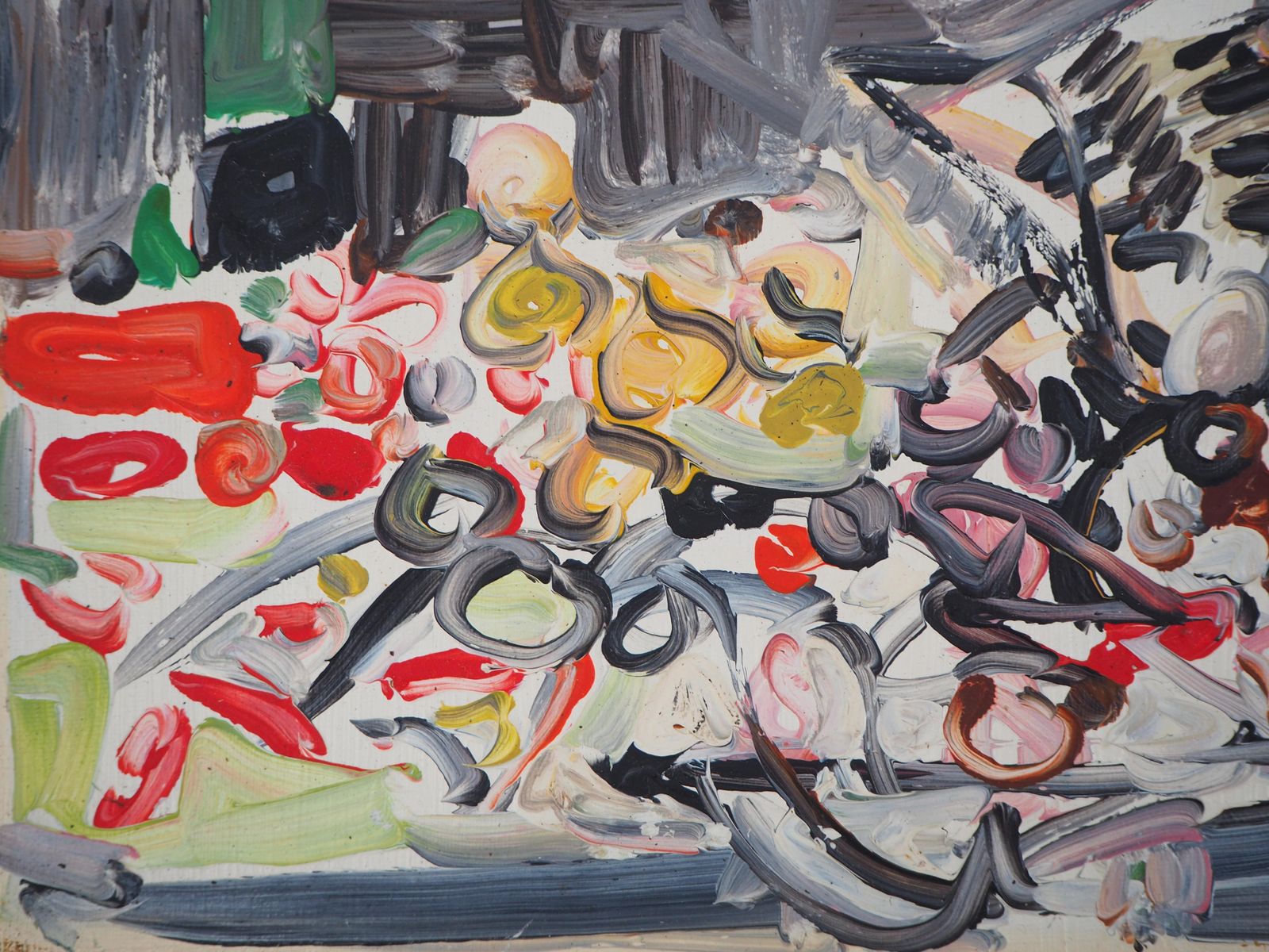 André Cottavoz Still Life With Basket Of Fruits   Original Oil Painting, Signed 1960 photo Art