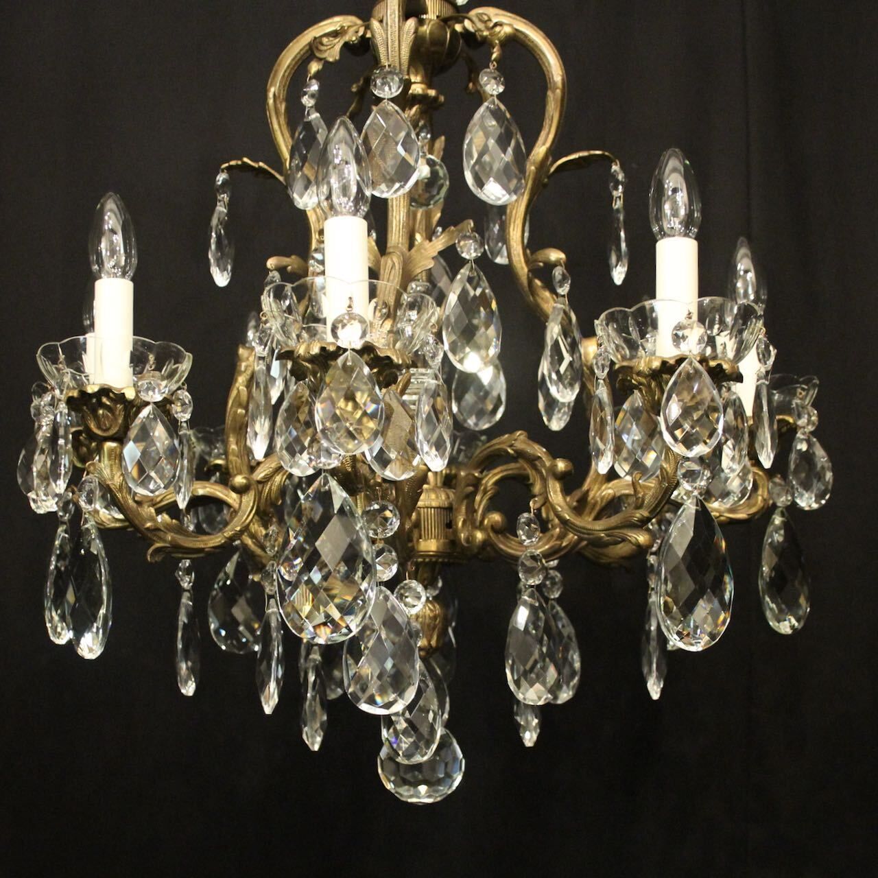 French Bronze 8 Light Antique Chandelier photo Lighting