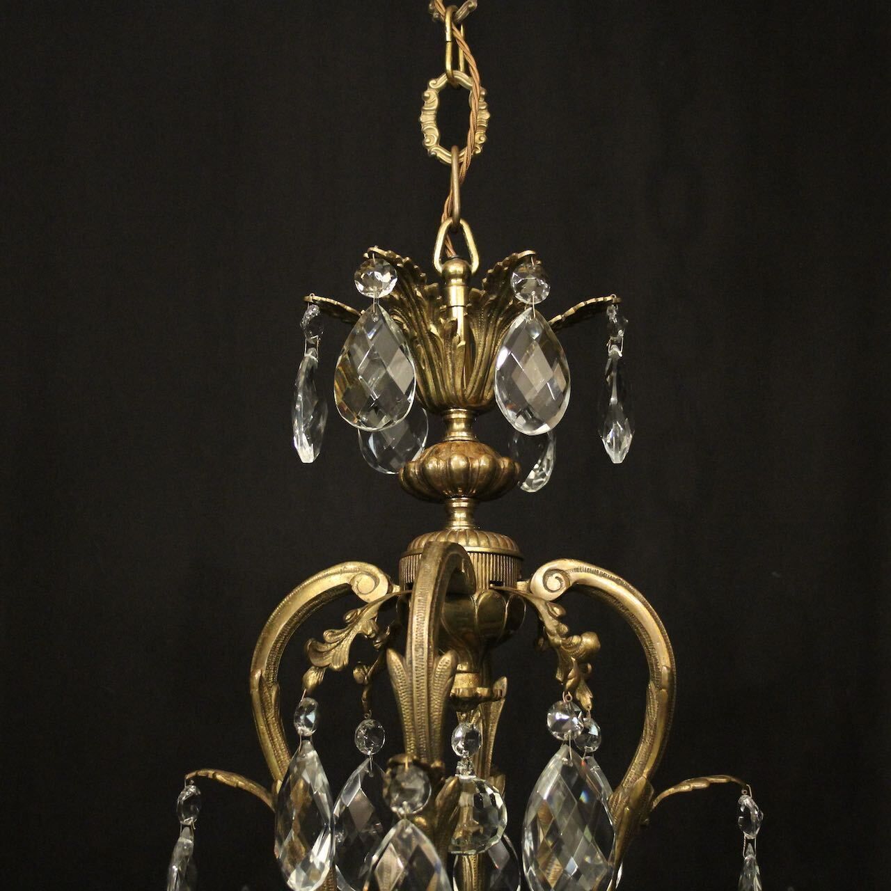 French Bronze 8 Light Antique Chandelier photo vinterior
