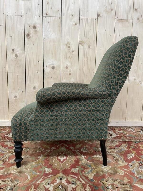 Fauteuil Bergère époque Napoléon III Velours Vert photo furniture