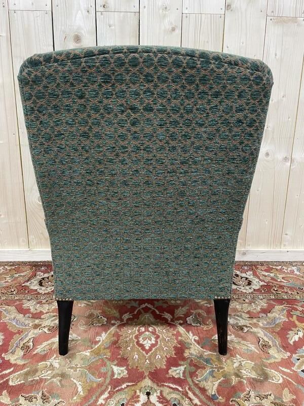 Fauteuil Bergère époque Napoléon III Velours Vert photo for sale