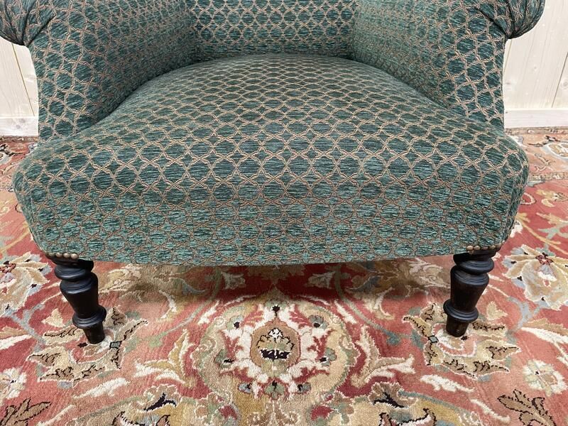 Fauteuil Bergère époque Napoléon III Velours Vert photo vinterior