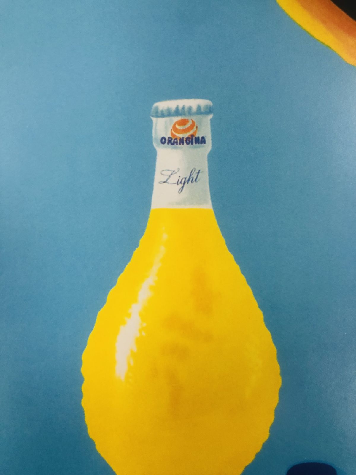 photo vintage Bernard Villemot, C.A. 1980s   Orangina Light   Original Vintage Poster Cm 60 X 40