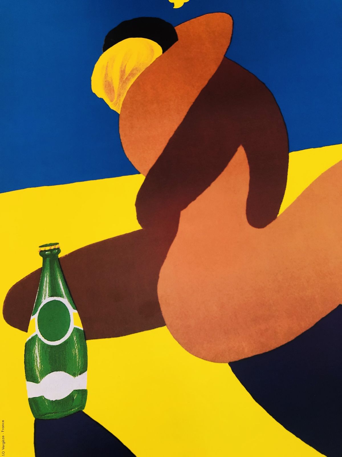 photo vinterior Bernard Villemot, C.A. 1990s   Perrier   Original Vintage Poster Cm 60 X 45,5