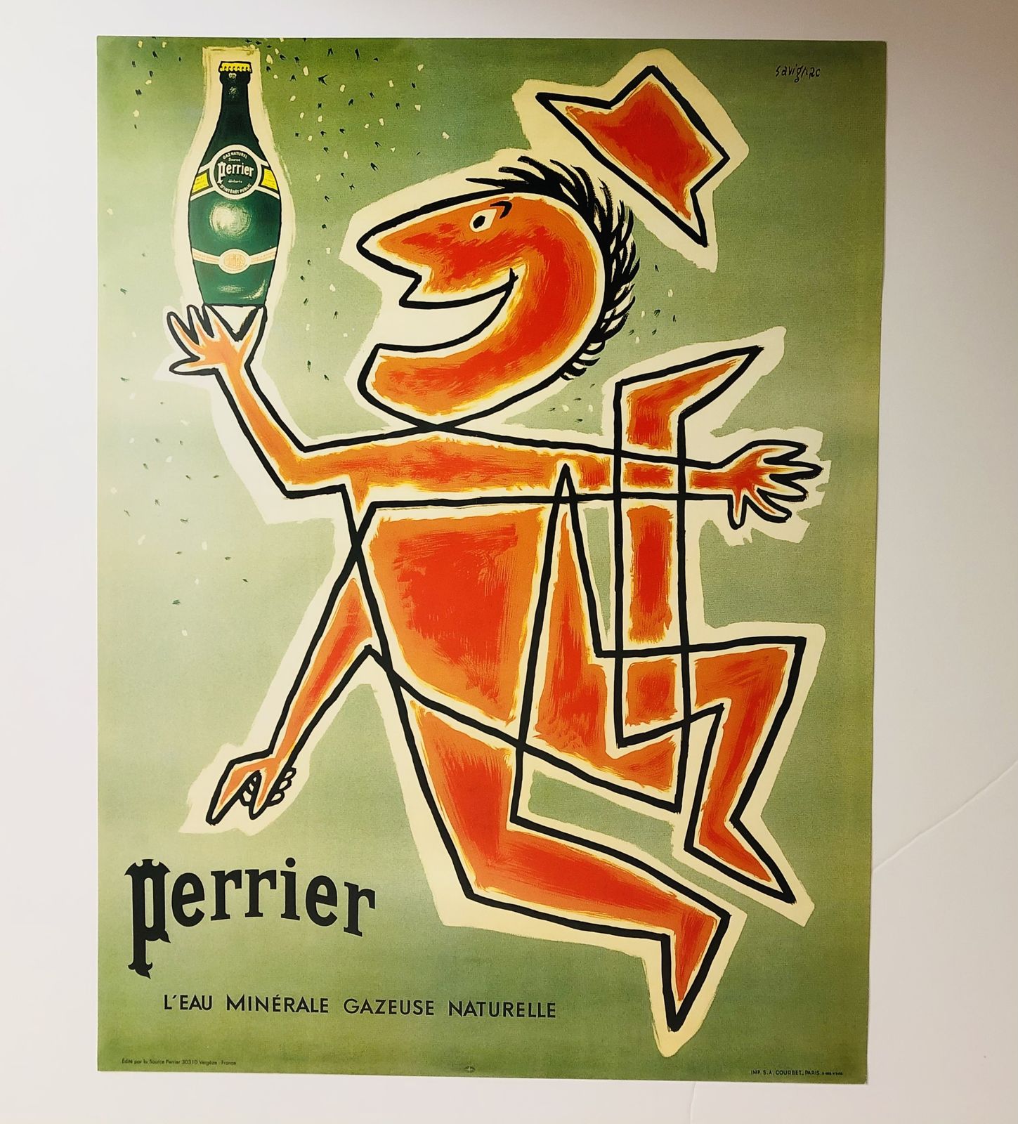 Raymond Savignac, C.A. 1995   Perrier   Original Vintage Poster Cm 60 X 45,5 photo Art