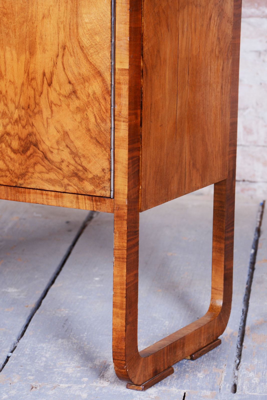 Restored Art Deco Cabinet, Walnut, Veneer, Revived Polish, Czech, 1920s photo for sale