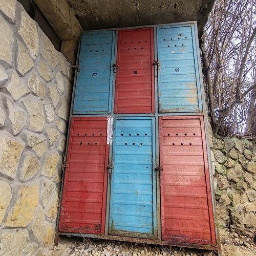 Rare 1940s Metal Factory Lockers – Handmade Industrial Storage, 6 Door, Storage photo Furniture