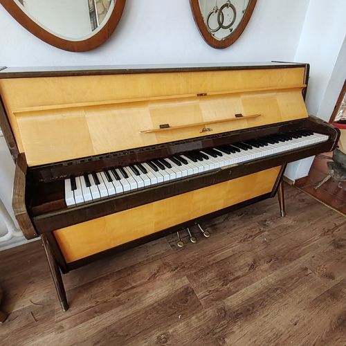 Rare 1957 Sauter Acoustic Piano – Mid Century Walnut & Maple, German Design photo Home Decor
