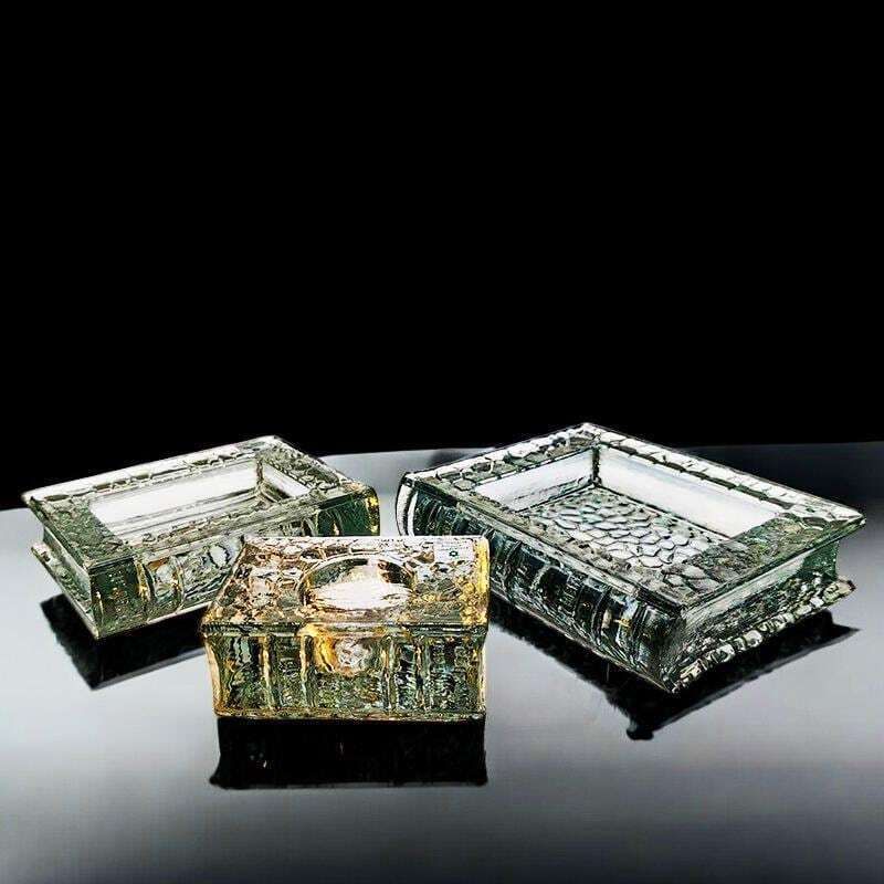1970s Very Rare Set Of 3 Book Shaped Ashtrays In Murano Glass By Antonio Imperatore. Made In Italy.