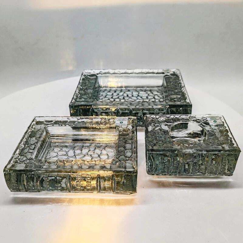 1970s Very Rare Set Of 3 Book Shaped Ashtrays In Murano Glass By Antonio Imperatore. Made In Italy. photo for sale
