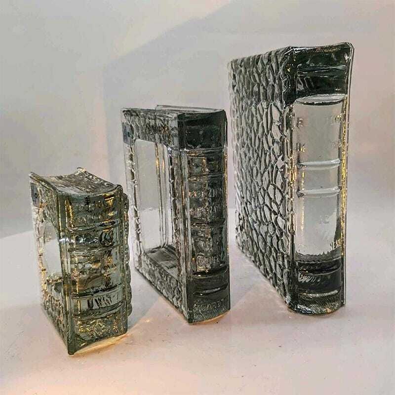 1970s Very Rare Set Of 3 Book Shaped Ashtrays In Murano Glass By Antonio Imperatore. Made In Italy. photo buy
