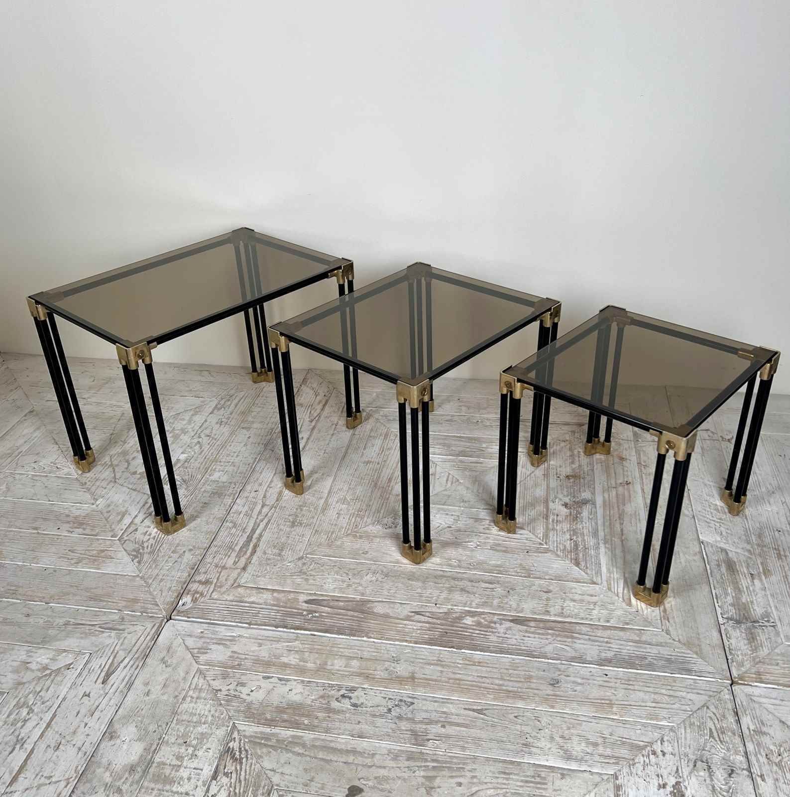 Italian Smoked Glass Nest Of Tables photo Furniture