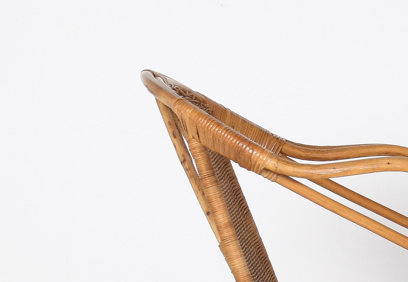 photo for sale A Pair Of 1950s Mid Century Rattan Basket Chairs In The Manner Of Arthur Umanoff