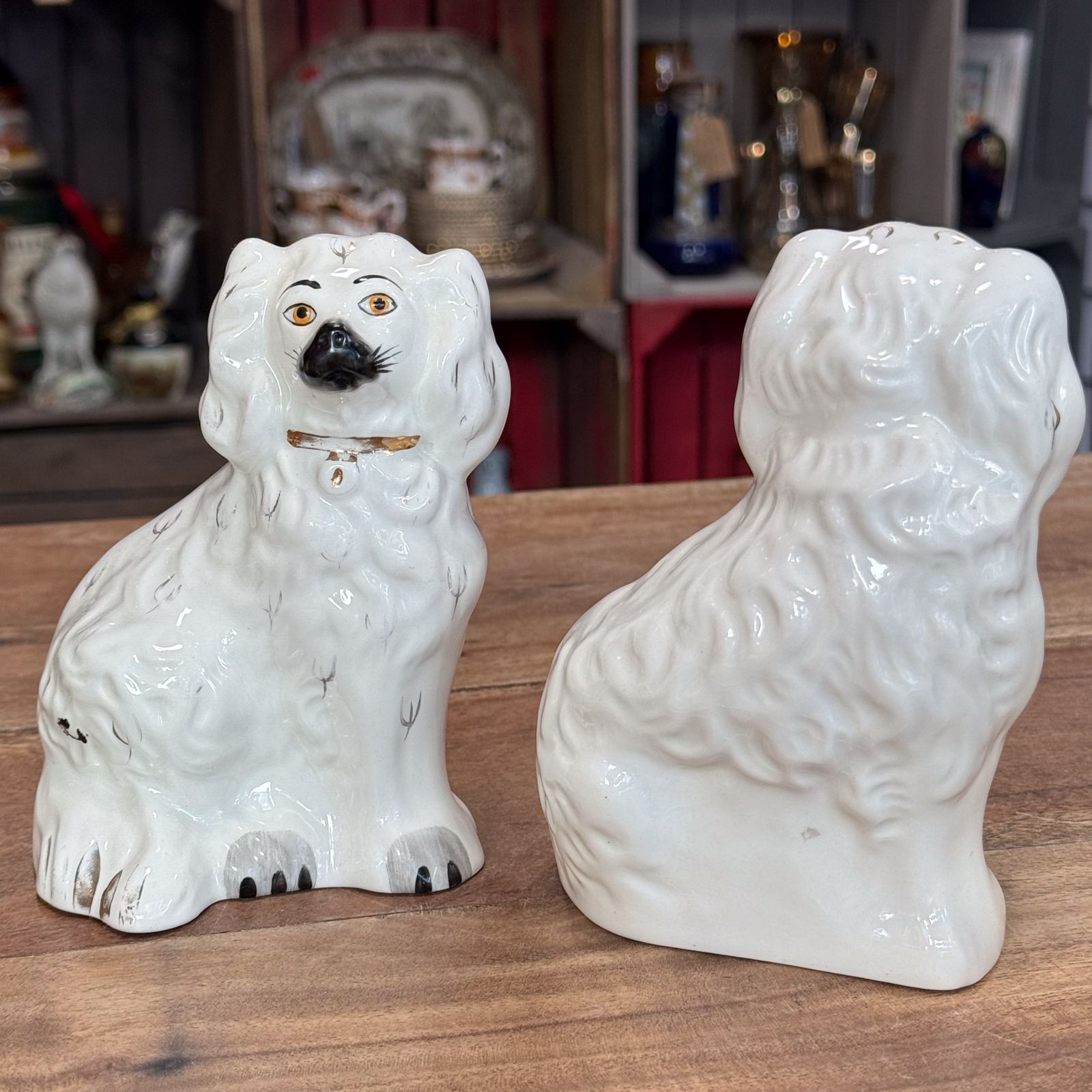 Superb Vintage Beswick 1378 6 White Porcelain Wally Dogs photo 165.0