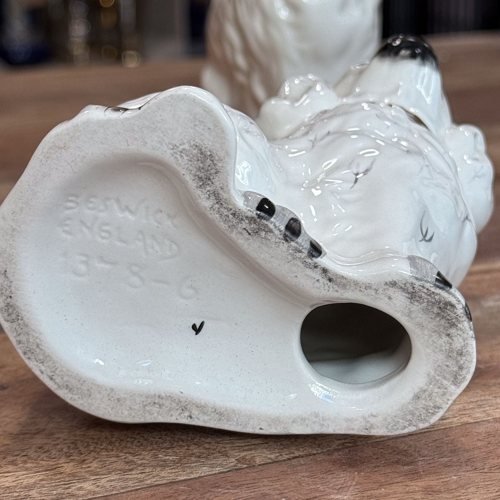 photo for sale Superb Vintage Beswick 1378 6 White Porcelain Wally Dogs