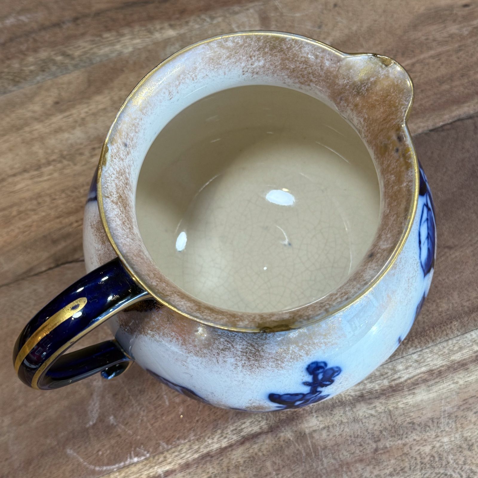 Royal Doulton Burslem   Gold, Blue & White Flower Jug photo Home Decor