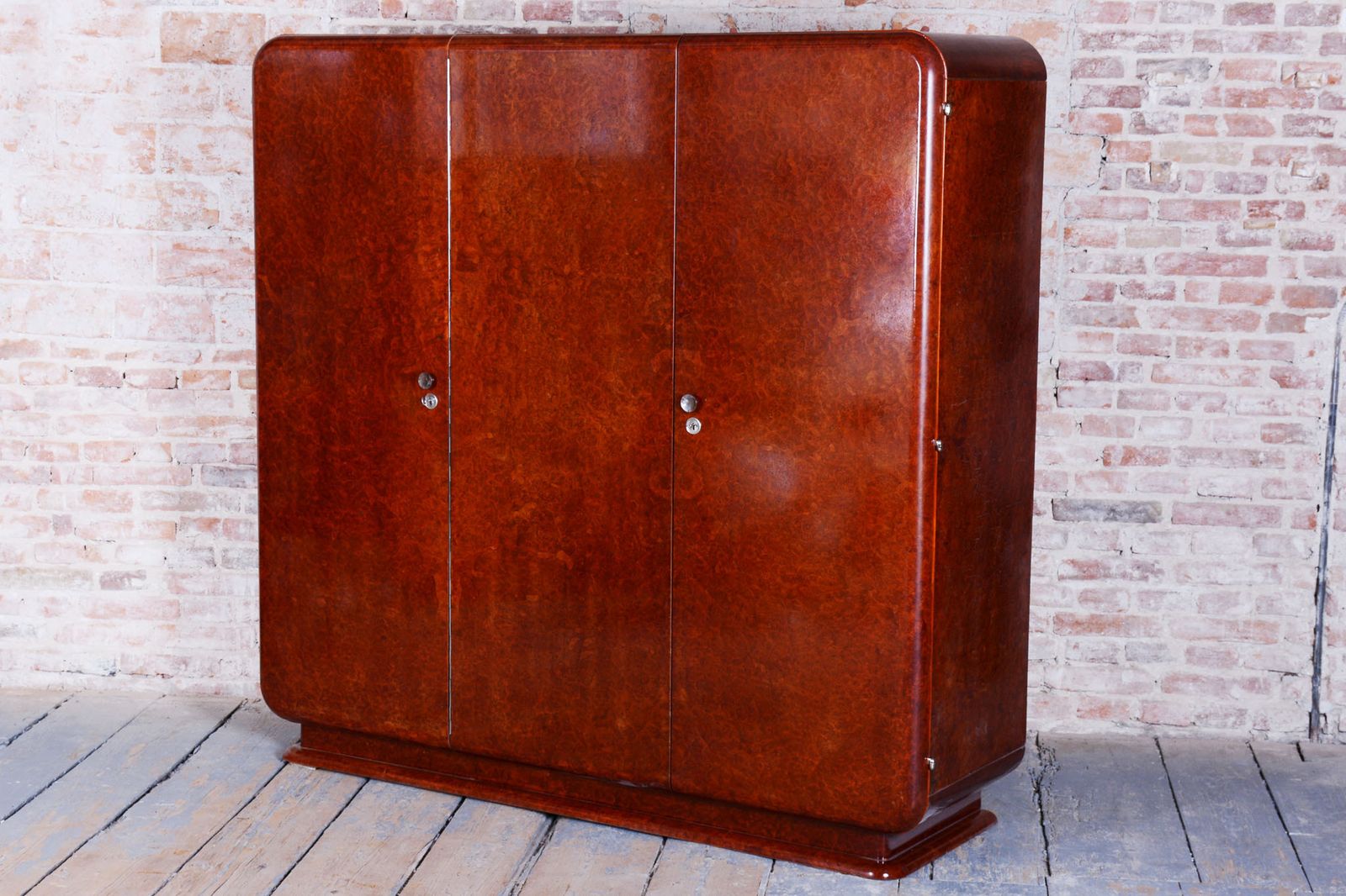 Restored Art Deco Wardrobe, By J. Halabala, Up Zavody, Mahogany, Czech, 1920s photo Furniture